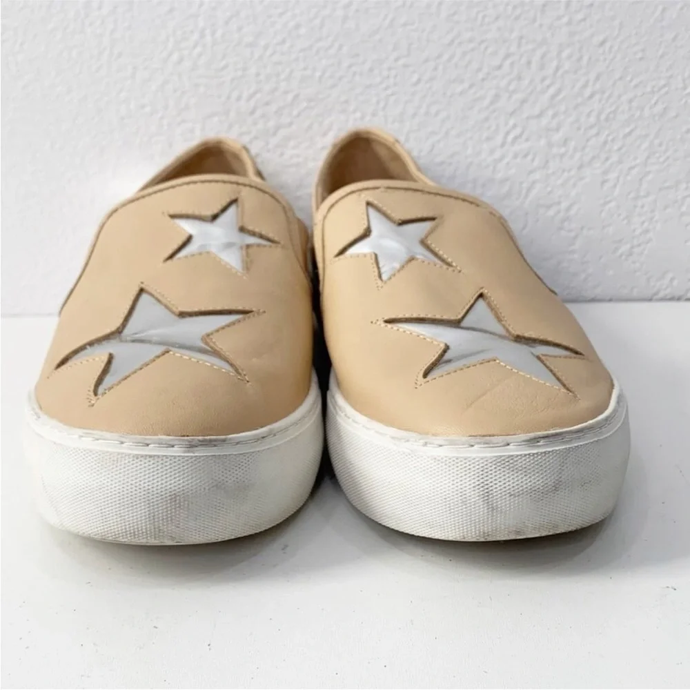 J/Slides NYC‎ Star Platform Leather Slip-On Sneakers Size 10